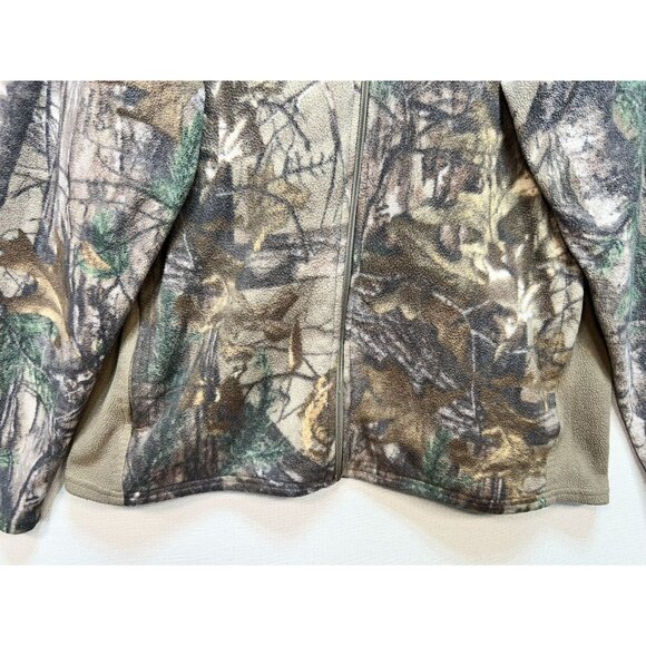 Realtree Men Full Zip Fleece Jacket Medium Brown Camo Hunting Outdoors Mock Neck - Picture 5 of 12